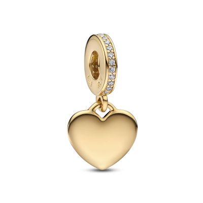 Pandora Charm-Anhänger Damen Gravierbares Herz Vergoldet 768761C01 