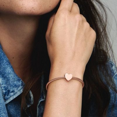 Pandora Charm Damen Gravierbares Herz Rosévergoldet 782015C00