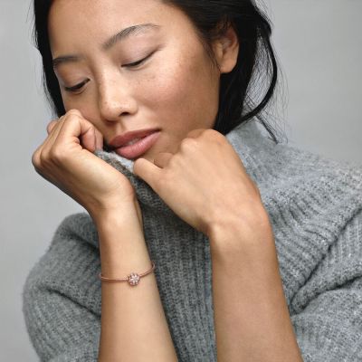 Pandora 782383C01 Charm Funkelndes Herbarium Cluster Rund 14k Rosé Vergoldet