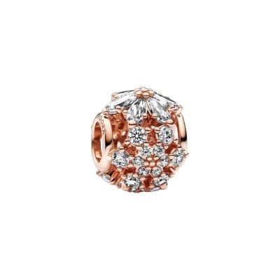 Pandora 782383C01 Charm Funkelndes Herbarium Cluster Rund 14k Rosé Vergoldet