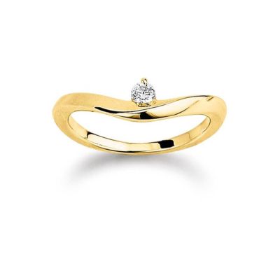Viventy 784201 Solitär-Ring Damen Zirkonia Sterling-Silber Vergoldet Gr. 54