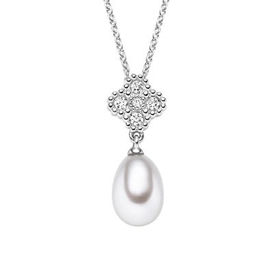 Viventy Kette mit Anhänger Süsswasserperle und Zirkonia Silber 787892