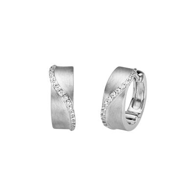 Viventy Creolen Damen Wellen Zirkonia Weiss Sterling-Silber 788254
