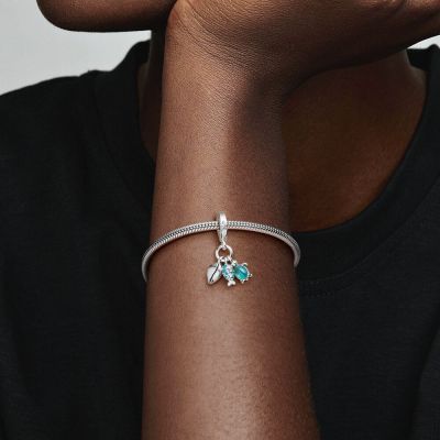 Pandora 791697C01 Charm-Anhänger Damen Fisch Meeresschildkröte Muschel Silber