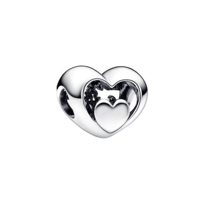 Pandora 792512C00 Charm Damen Offen gearbeitetes Herz & Schrift Sterling-Silber