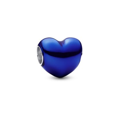 Pandora Charm Damen Blaues Metallic-Herz Sterling-Silber 793337C05