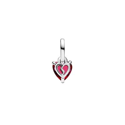 Pandora Me Mini-Charm-Anhänger Gebrochenes Herz Rot Sterling-Silber 793450C01
