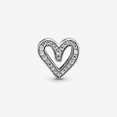 Pandora 798692C01 Charm Funkelndes Freihand-Herz Silber