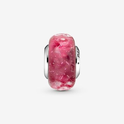 Pandora 798872C00 Charm Murano-Glass Wellenförmig Lachsfarben Silber