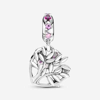 Pandora 799153C01 Charm-Anhänger Rosafarbener Familienstammbaum