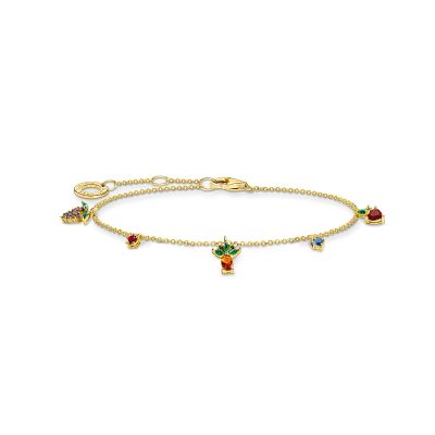 Thomas Sabo A2026-488-7 Armband Damen Bunte Früchte Sterling-Silber Vergoldet
