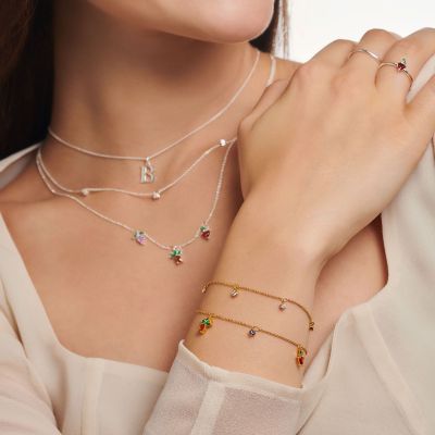 Thomas Sabo A2026-488-7 Armband Damen Bunte Früchte Sterling-Silber Vergoldet
