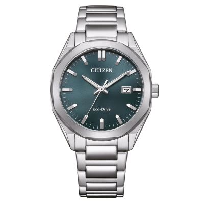 Citizen Unisex-Uhr Eco-Drive Grün Quarz Edelstahl-Armband BM7620-83X