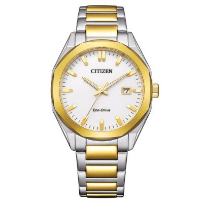 Citizen Unisex-Uhr Eco-Drive Quarz Edelstahl-Band Gold-Ton BM7624-82A