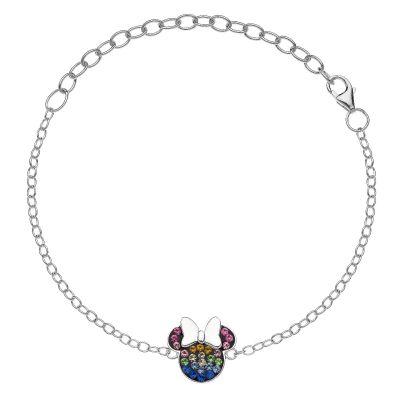 Disney BS00026SRML-55.CS Armband Damen Mädchen Minnie Maus Schleife Silber 17 cm