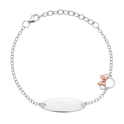 Disney BS00032TL-55.CS Armband Mädchen Minnie Maus Gravur Platte Silber 14 cm
