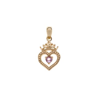 Disney CG00008GJL-0.CS Ketten-Anhänger Princess Herz Krone Saphir 375/- Gelbgold
