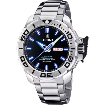 Festina Herren-Uhr The Originals Analog Quarz Edelstahl-Band F20665/3