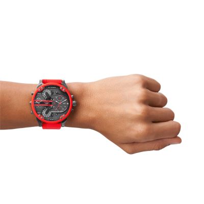 Diesel DZ7370 Herrenuhr Mr. Daddy 2.0 Chronograph Quarz mit Silikon-Band Ø 55 mm 