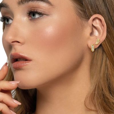 Engelsrufer Creolen Damen Anna mit Zirkonia Vergoldet ERE-ANNA-ZI-G-CR