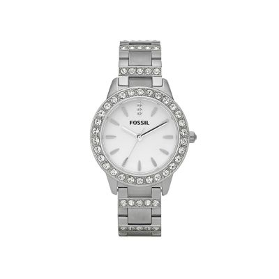 Fossil ES2362 Damen-Uhr Jesse Analog Quarz mit Edelstahl-Band