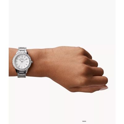 Fossil ES2362 Damen-Uhr Jesse Analog Quarz mit Edelstahl-Band