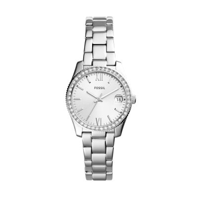 Fossil ES4317 Damen-Uhr Scalette Analog Quarz mit Edelstahl-Band