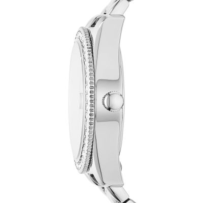 Fossil ES4317 Damen-Uhr Scalette Analog Quarz mit Edelstahl-Band