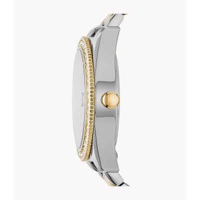 Fossil ES4319 Damen-Uhr Scarlette Mini Analog Quarz mit Edelstahl-Armband Silber