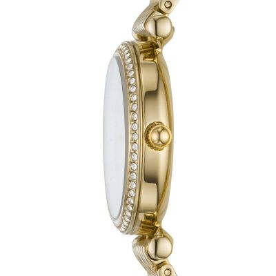 Fossil ES4735 Damen-Uhr Carlie Mini Analog Quarz Edelstahl-Armband Ø 28 mm Gold