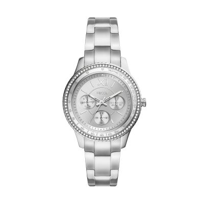 Fossil ES5108 Damen-Uhr Stella Sport Multifunktion Quarz mit Edelstahl-Armband