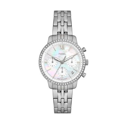 Fossil Damen-Uhr Neutra Chronograph Quarz Edelstahl-Band ES5357