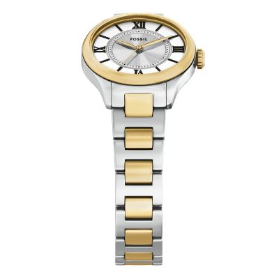 Fossil Damen-Uhr Gilmore Analog Quarz Edelstahl-Band Gold-Ton ES5422