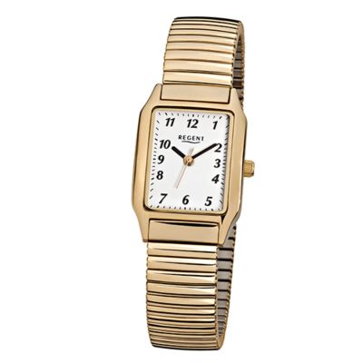 Regent Damen-Uhr Analog Quarz Metall Zug-Armband Gold-Ton F-269