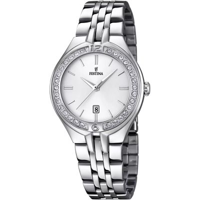 Festina Damen-Uhr Mademoiselle Analog Quarz Edelstahl-Armband F16867/1