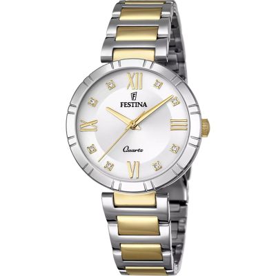 Festina Damen-Uhr Mademoiselle Analog Quarz Edelstahl-Armband F16937/A