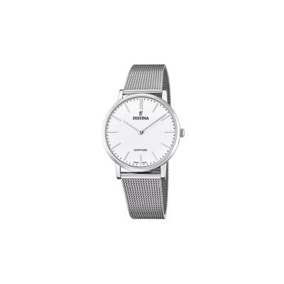 Festina F20014/1 Herren-Uhr Swiss Made Analog Quarz mit Edelstahl-Armband