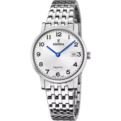 Festina Damenuhr Swiss Made Analog Quarz Edelstahl-Band F20019/4
