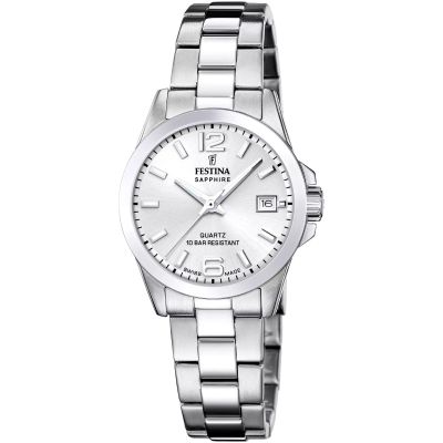 Festina Damen-Uhr Swiss Made Analog Quarz Edelstahl-Armband F20049/1