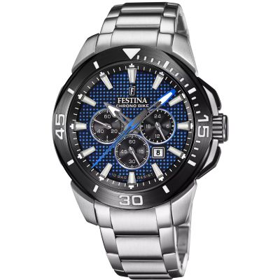 Festina F20641/2 Herren-Uhr Chrono Bike Chronograph Quarz mit Edelstahl-Band