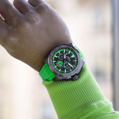 Festina Herren-Uhr Chrono Bike Grün Quarz Kautschuk-Armband F20725/3