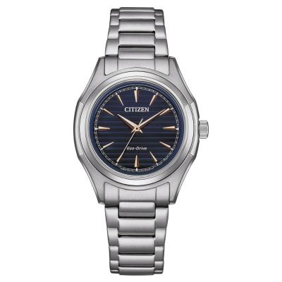 Citizen Damen-Uhr Eco-Drive Analog Quarz Edelstahl-Armband FE2110-81L