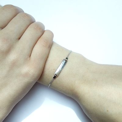 Karat FE4628/19/M ID-Armband Kinder 1,4 mm Boy Girl 333er Weissgold 14 cm