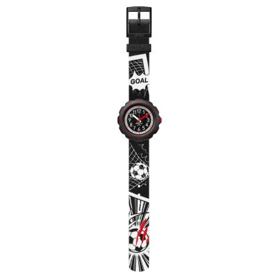 Flik Flak FPSP064 Jungen-Uhr Goal! Analog Quarz Textil-Band Ø 34,75 mm