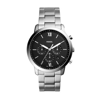Fossil FS5384 Herren-Uhr Neutra Chronograph Quarz mit Edelstahl-Band