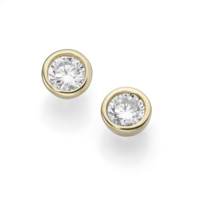Karat 94014840 Ohrringe Ohrstecker Damen 375/- Gelb-Gold Zirkonia Ø 5 mm