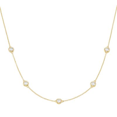 Karat Halskette Collier Damen Zirkonia 375 Gelbgold 99082540450