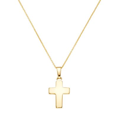 Karat Halskette mit Anhänger Damen Kreuz 375 Gelbgold 99082840450
