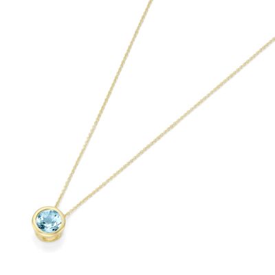 Karat Halskette mit Anhänger Blautopas 375er Gelbgold 99023940450