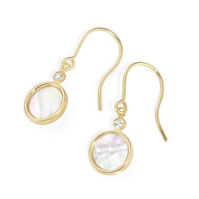 Karat 94022540 Ohrringe Damen Ohrhänger Gelb-Gold Perlmutt Zirkonia 